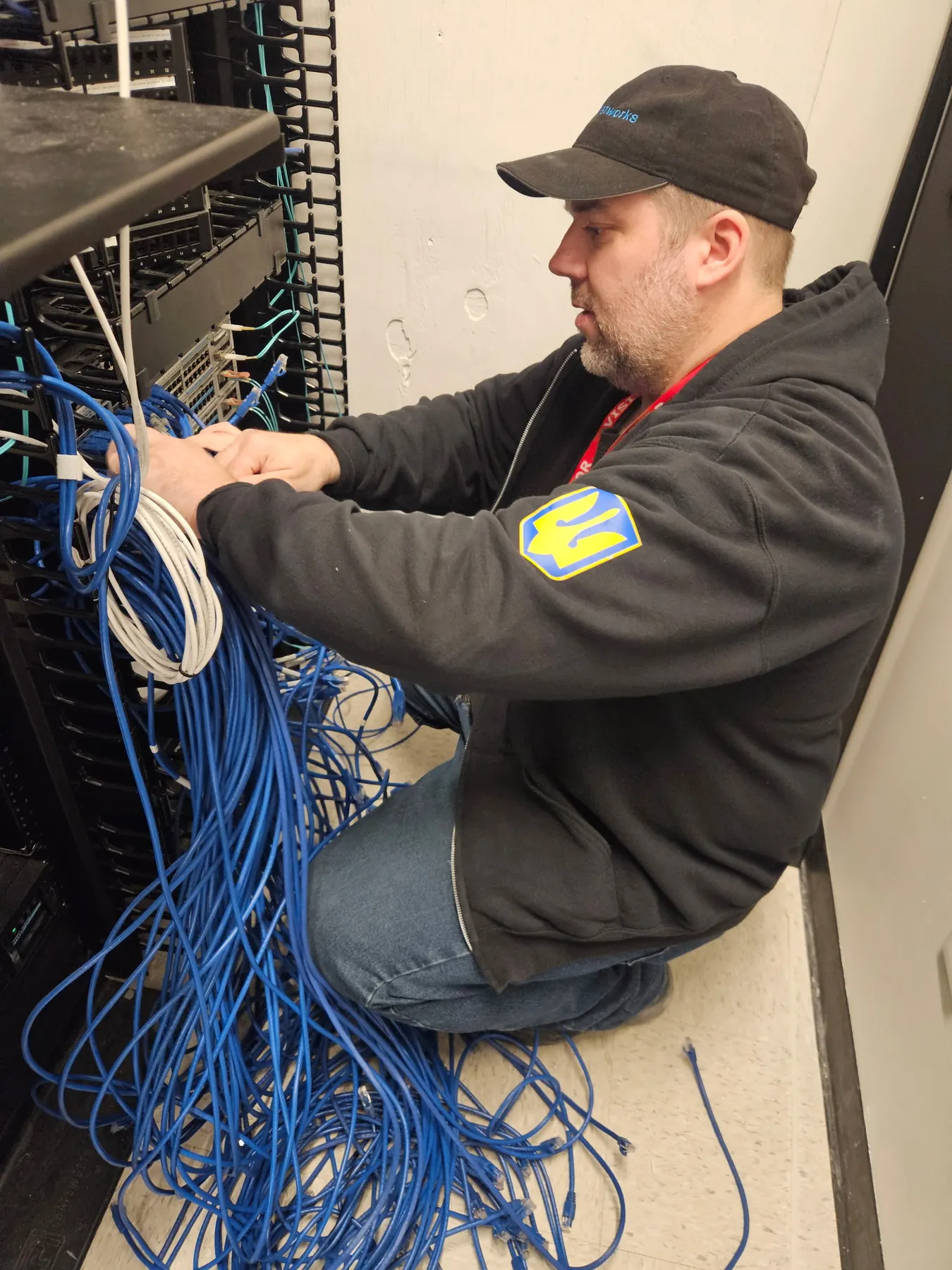 Working in a server room